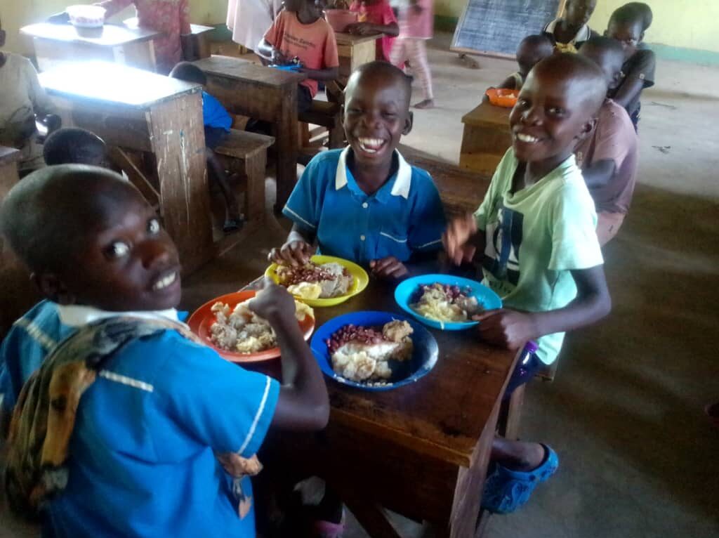 Students sharing a meal